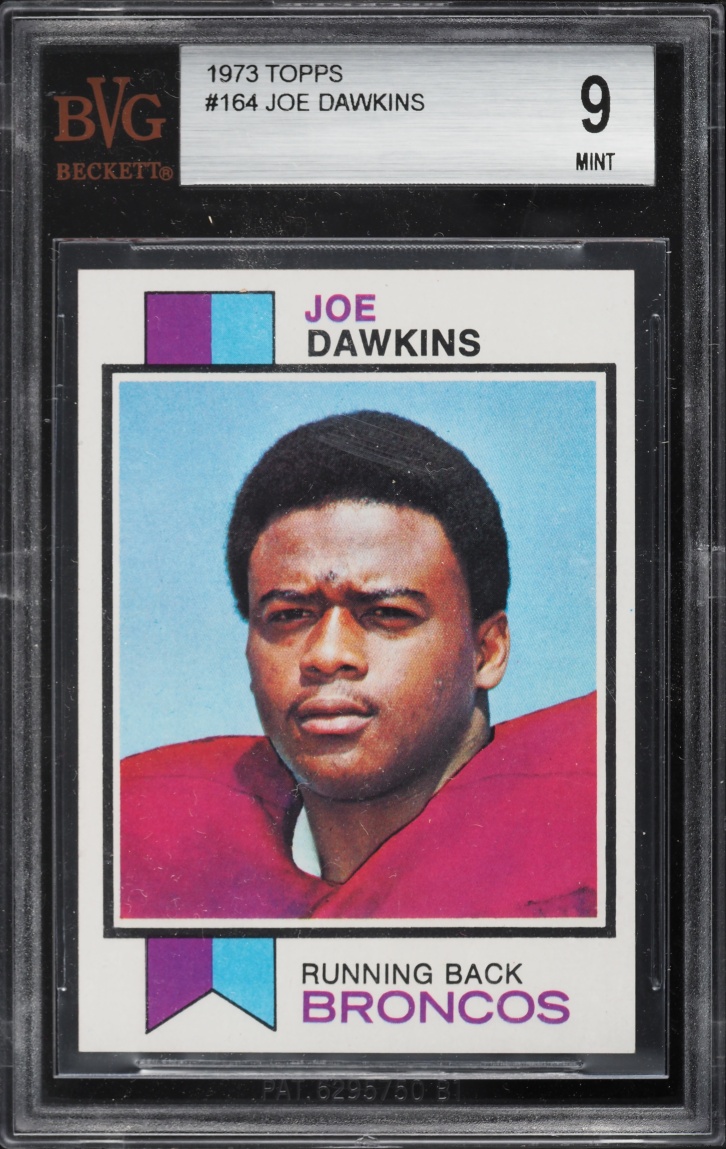 1973 Topps Football Joe Dawkins #164 BVG 9 MINT