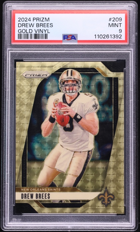 2024 Panini Prizm Gold Vinyl Drew Brees /5 #209 PSA 9 MINT - Photo 1