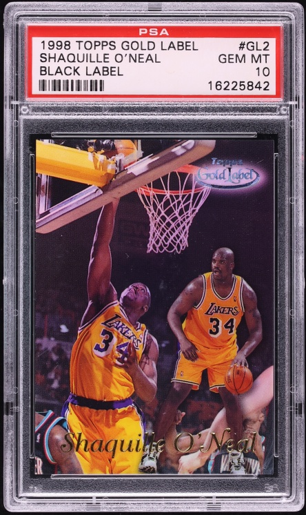 1998 Topps Gold Label Black Shaquille O'Neal #GL2 PSA 10 GEM MINT - Photo 1