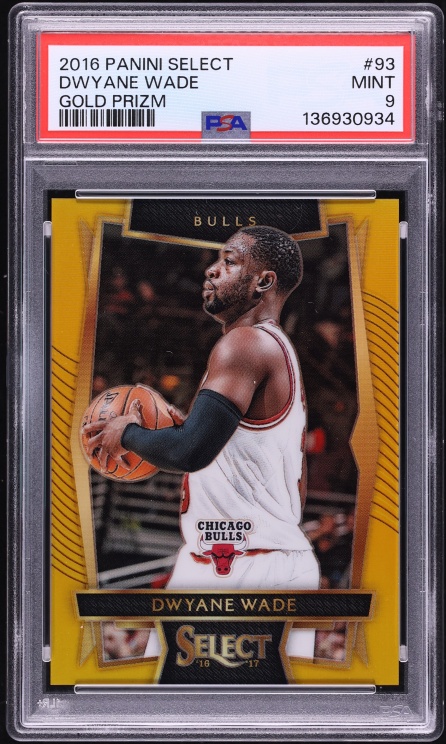 2016 Select Gold Prizm Dwyane Wade /10 #93 PSA 9 MINT - Photo 1