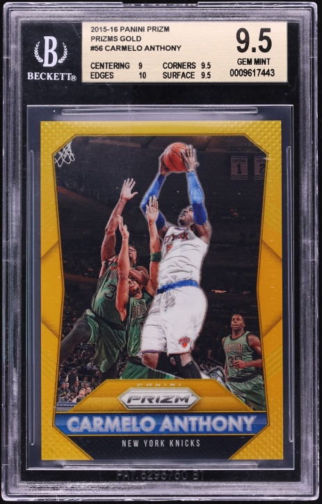 2015 Panini Prizm Gold Carmelo Anthony /10 #56 BGS 9.5 GEM MINT - Photo 1