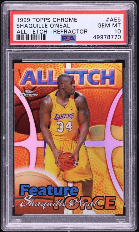 1999 Topps Chrome All-Etch Refractor Shaquille O'Neal #AE5 PSA 10 GEM MINT - Photo 1