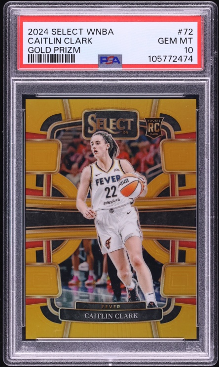 2024 Select Concourse WNBA Gold Prizm Caitlin Clark ROOKIE /10 #72 PSA 10 GEM MINT - Photo 1