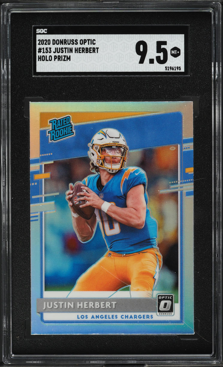 2020 Donruss Optic Holo Justin Herbert ROOKIE #153 SGC 9.5 MINT+