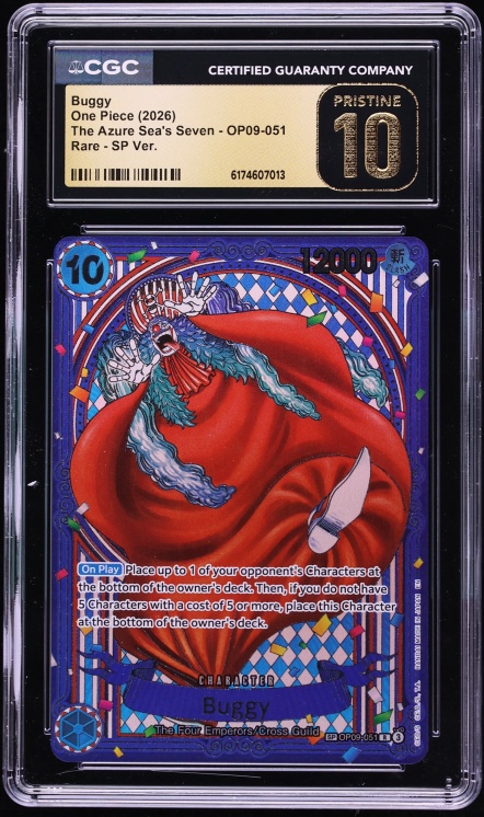2026 One Piece The Azure Sea's Seven SP Version Buggy #OP09-051 CGC 10 PRISTINE