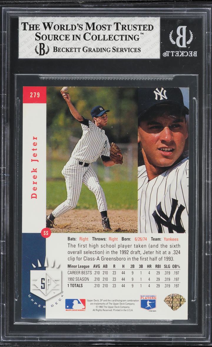 1993 SP Foil Derek Jeter ROOKIE #279 BGS 8 NM-MT