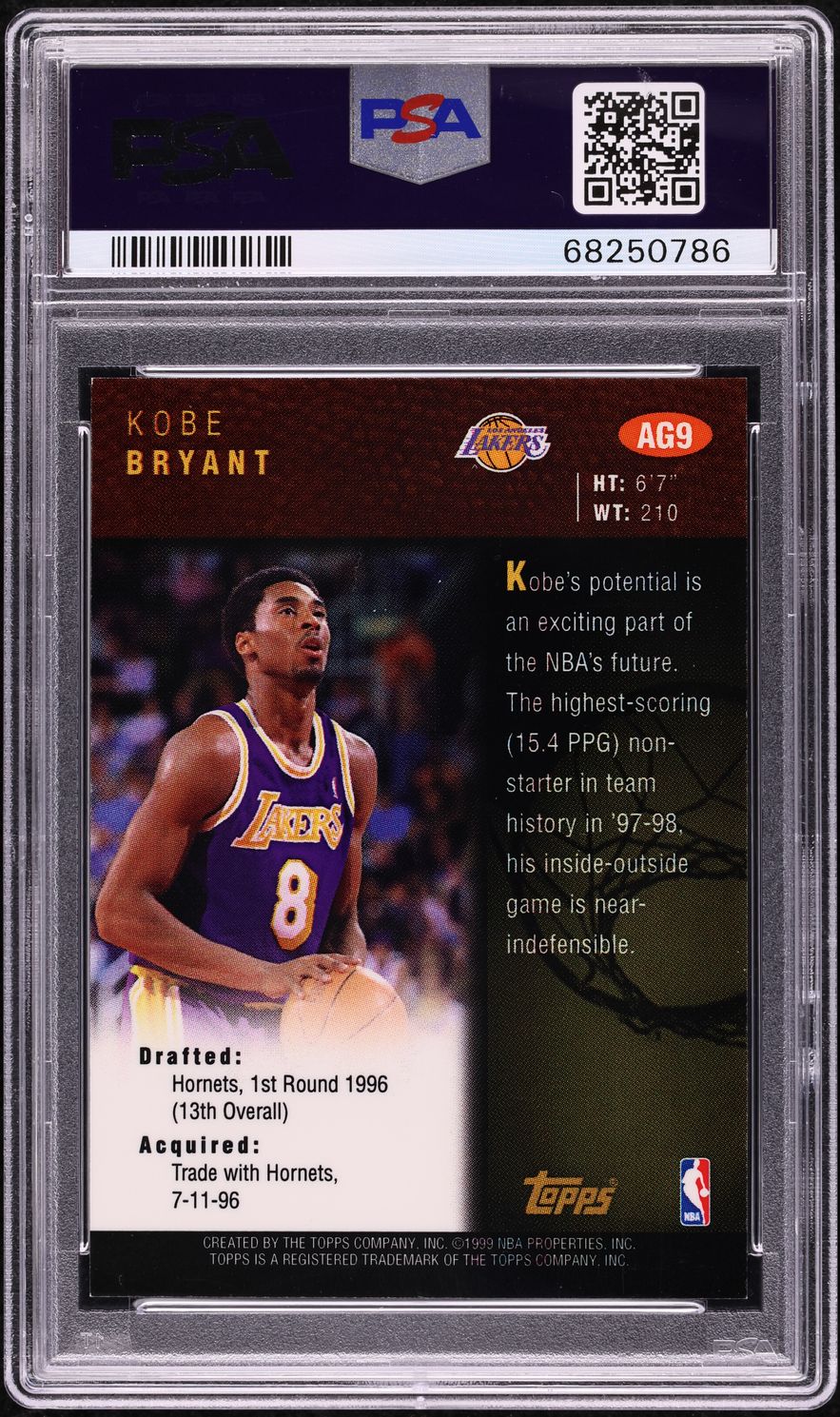 1998 Topps Certified Kobe Bryant AUTO #AG9 PSA 8 NM-MT