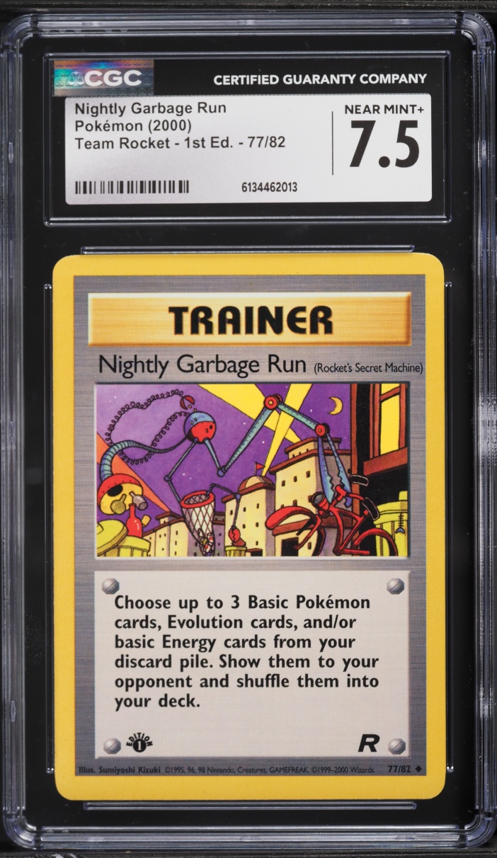 2000 Pokemon Team Rocket 1st Edition Nightly Garbage Run #77 CGC 7.5 NRMT+