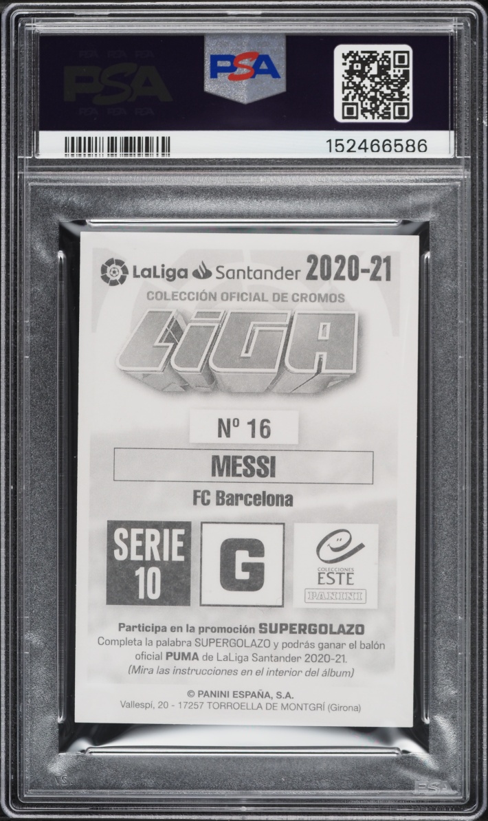 2020 Panini Colecciones Este Spanish La Liga Serie 10 Lionel Messi #16 PSA 8 NM-MT
