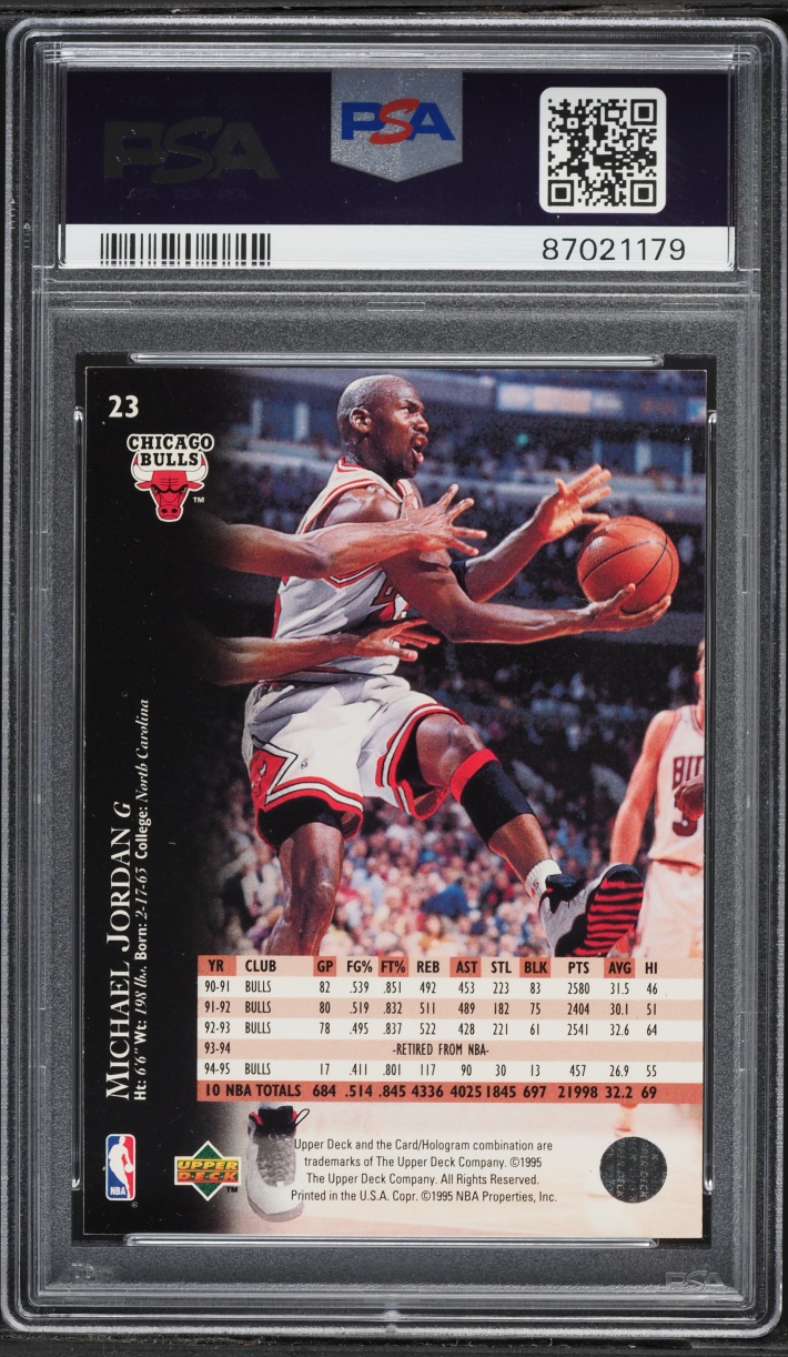 1995 Upper Deck Basketball Michael Jordan #23 PSA 8 NM-MT