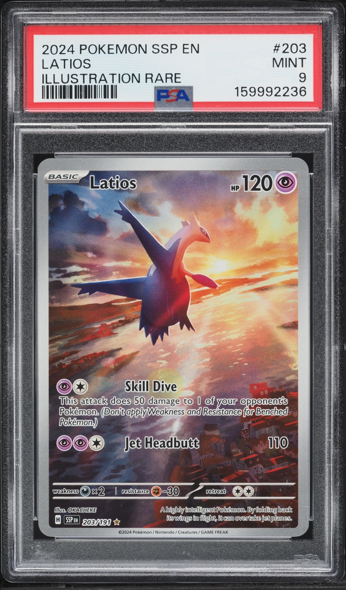 2024 Pokemon Scarlet & Violet Surging Sparks IR Latios #203 PSA 9 MINT