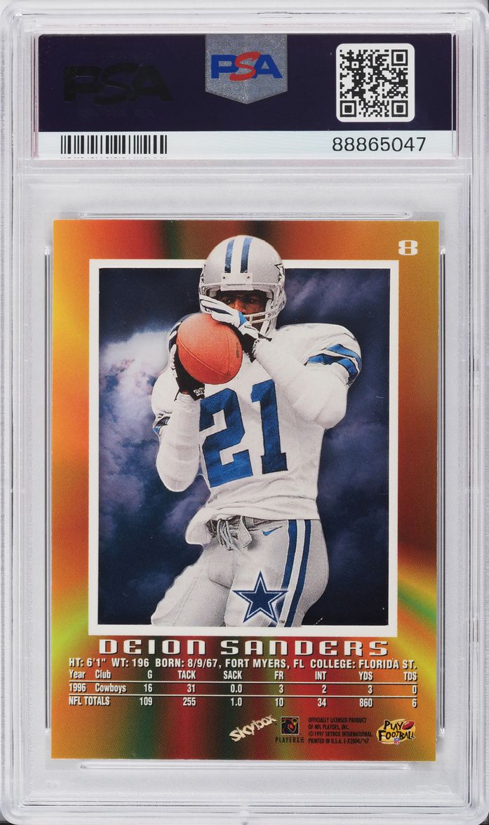 1997 Skybox E-X 2000 Deion Sanders #8 PSA 10 GEM MINT
