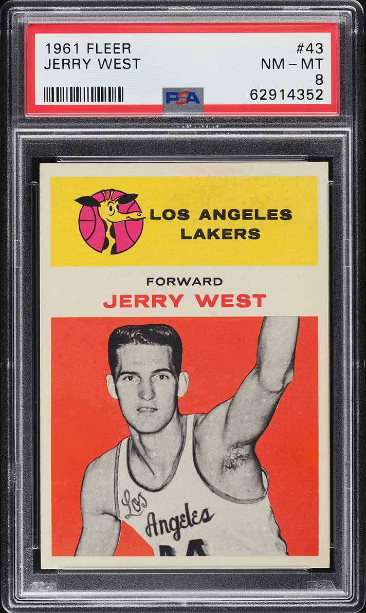 1961 Fleer Basketball Jerry West ROOKIE #43 PSA 8 NM-MT