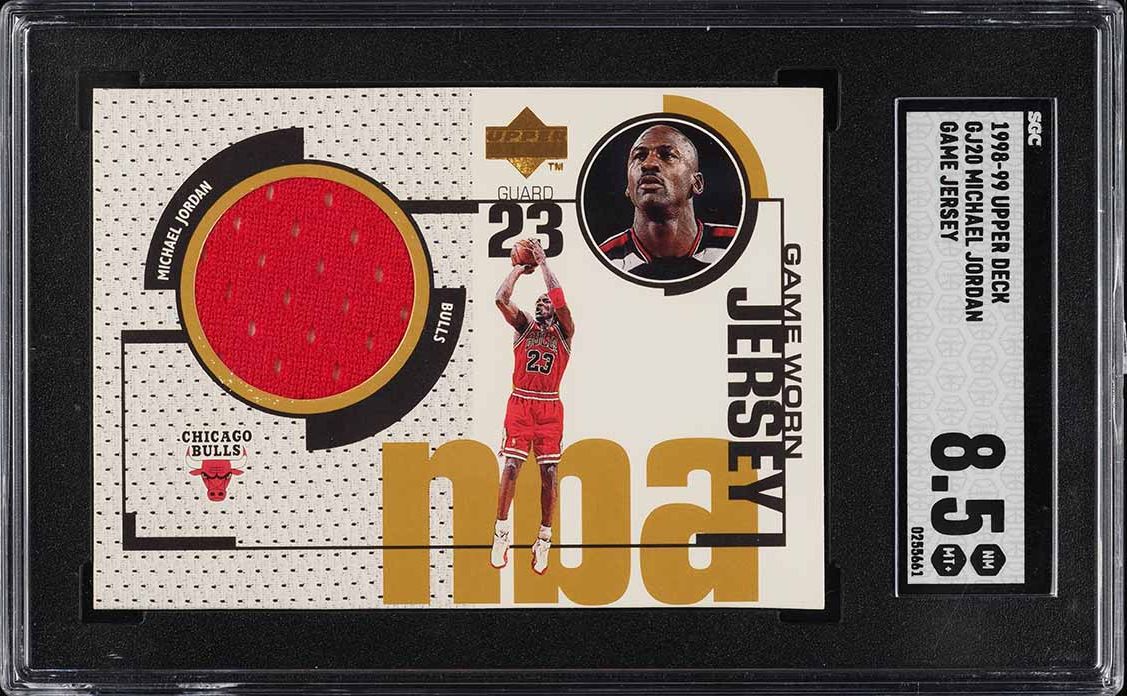 1998 Upper Deck Game Jersey Michael Jordan PATCH #GJ20 SGC 8.5 NM-MT+