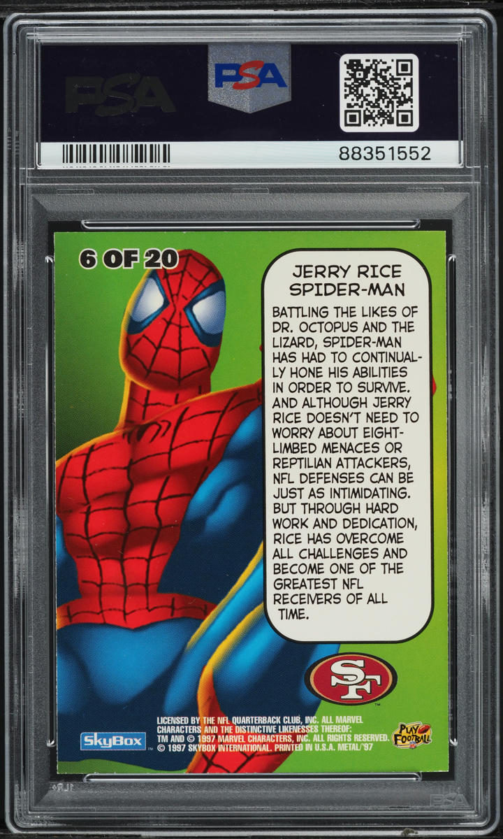 1997 Metal Universe Marvel Metal Jerry Rice #6 PSA 8 NM-MT
