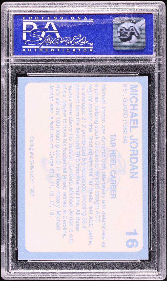 1989 North Carolina Collegiate Collection Michael Jordan #16 PSA 9 MINT
