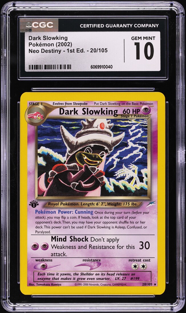 2002 Pokemon Neo Destiny 1st Edition Dark Slowking #20 CGC 10 GEM MINT