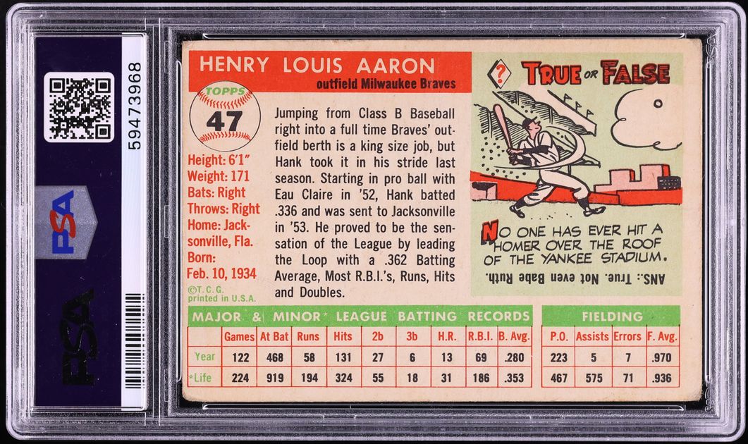1955 Topps Hank Aaron #47 PSA 1.5 FR