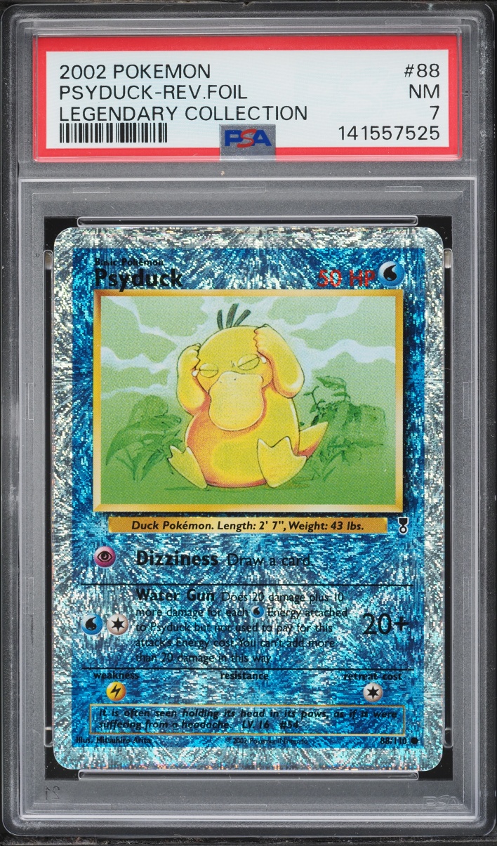 2002 Pokemon Legendary Collection Reverse Holo Psyduck #88 PSA 7 NRMT