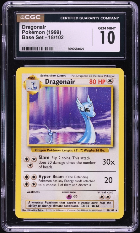 1999 Pokemon Base Set Dragonair #18 CGC 10 GEM MINT