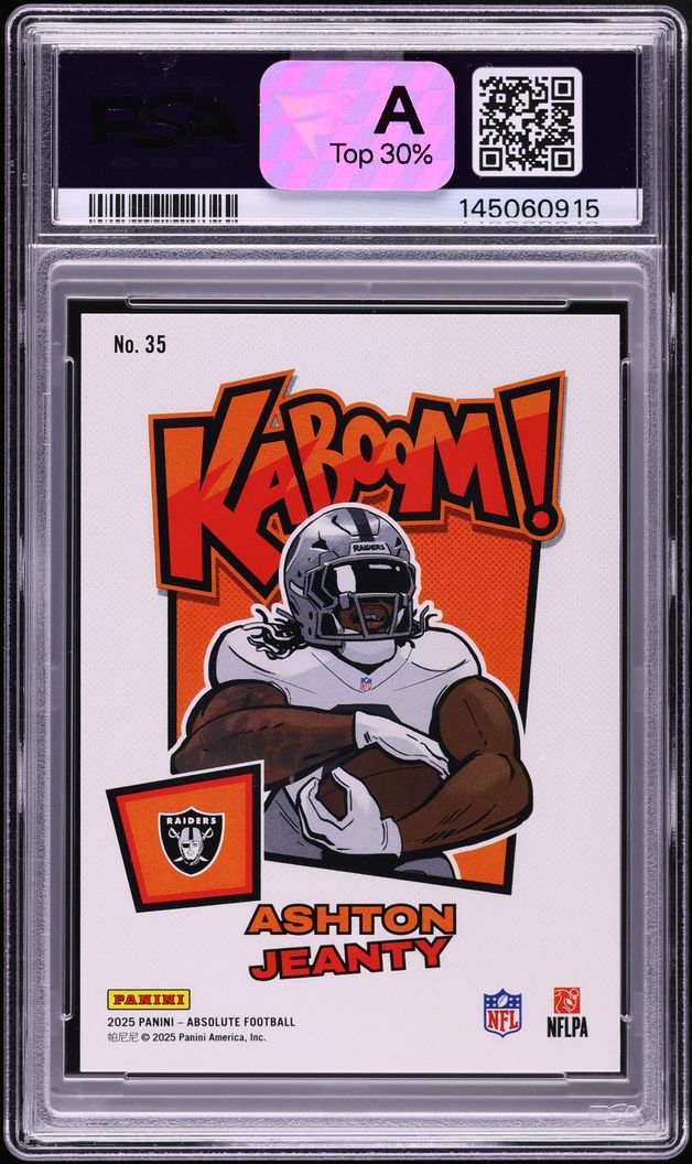 2025 Absolute Kaboom! Vertical Purple Ashton Jeanty ROOKIE #35 PSA 10 GEM MINT