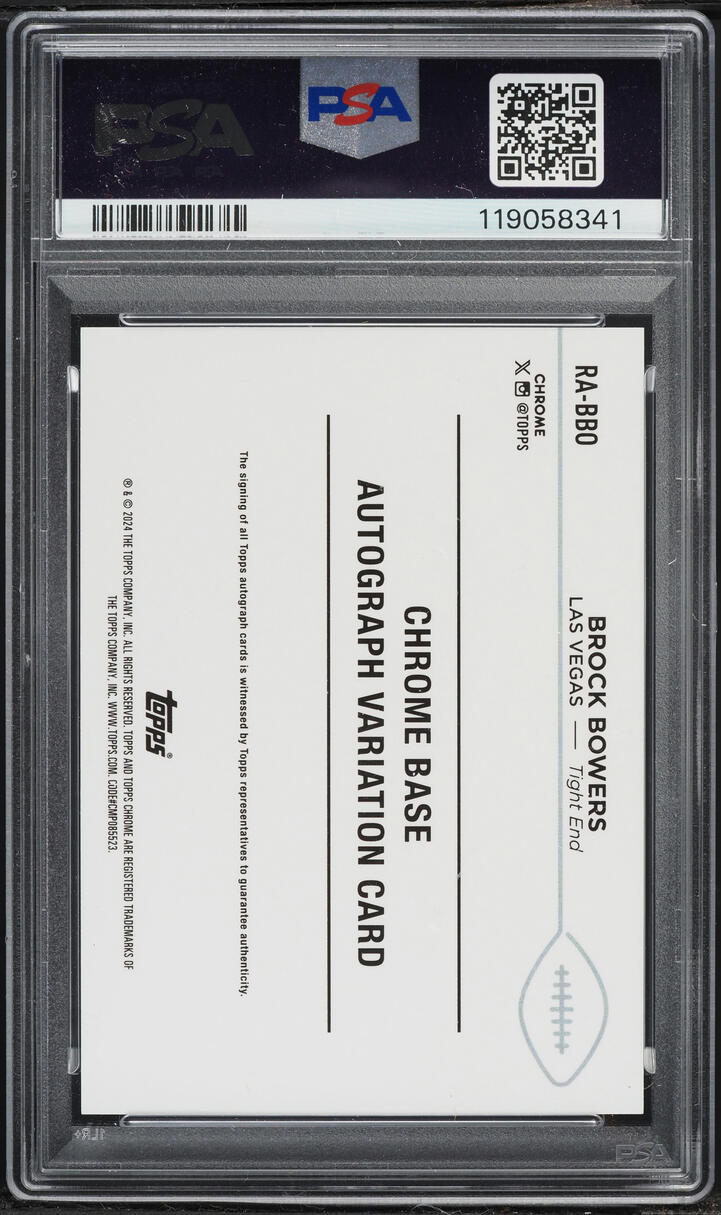 2024 Topps Chrome Green Geometric Brock Bowers ROOKIE AUTO /99 #RABBO PSA 10 GEM MINT