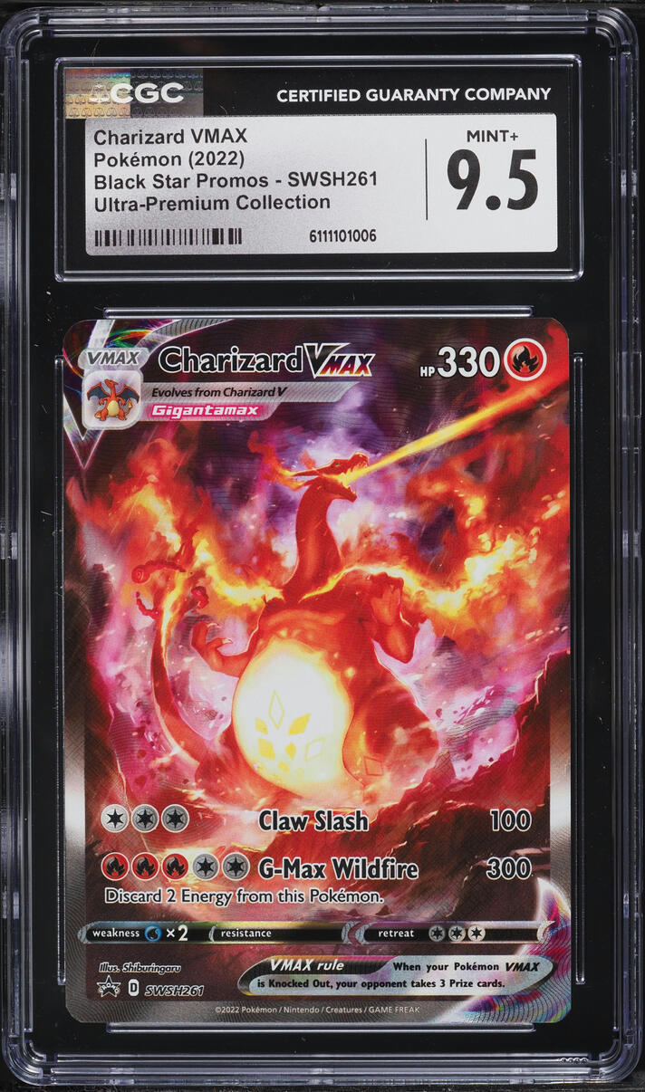 2022 Pokemon Sword & Shield Promo Ultra Premium Alt Art Charizard VMAX #SWSH261 CGC 9.5 MINT+