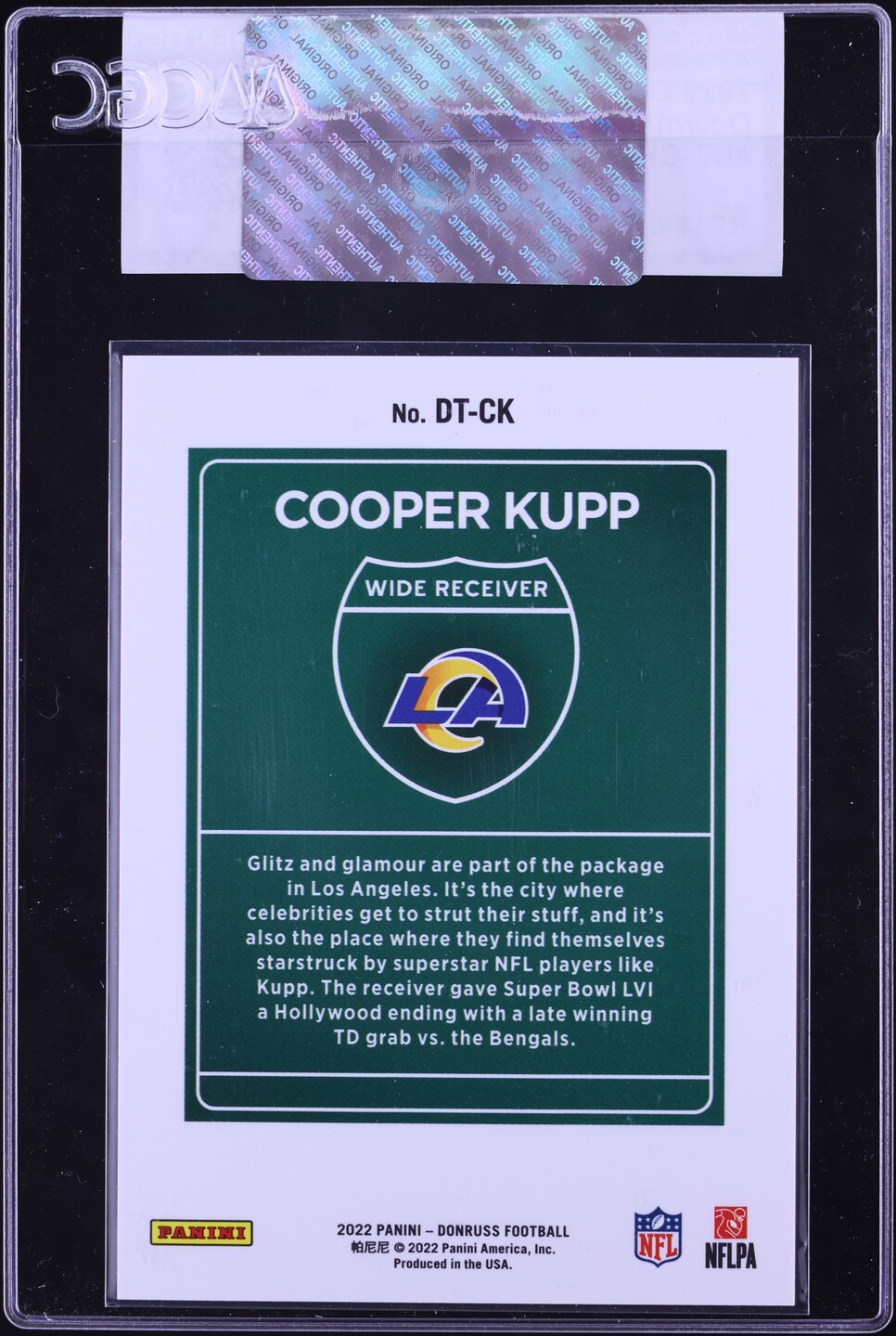 2022 Donruss Downtown Cooper Kupp #DT-CK CGC AUTH