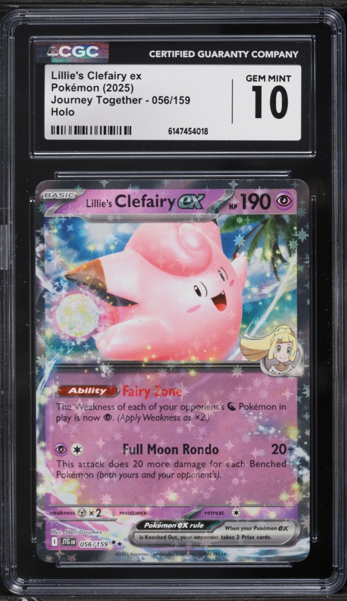 2025 Pokemon Scarlet & Violet Journey Together Holo Lillie's Clefairy ex #56 CGC 10 GEM MINT