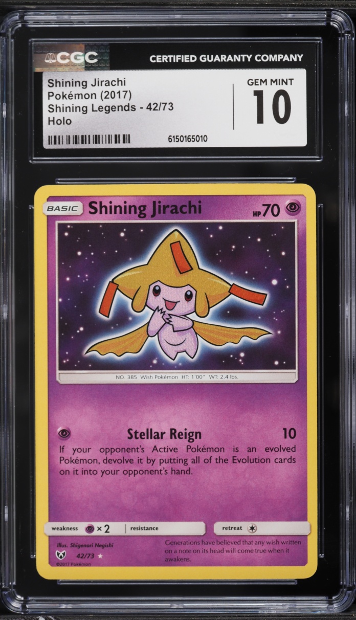 2017 Pokemon Sun & Moon Legends Holo Shining Jirachi #42 CGC 10 GEM MINT