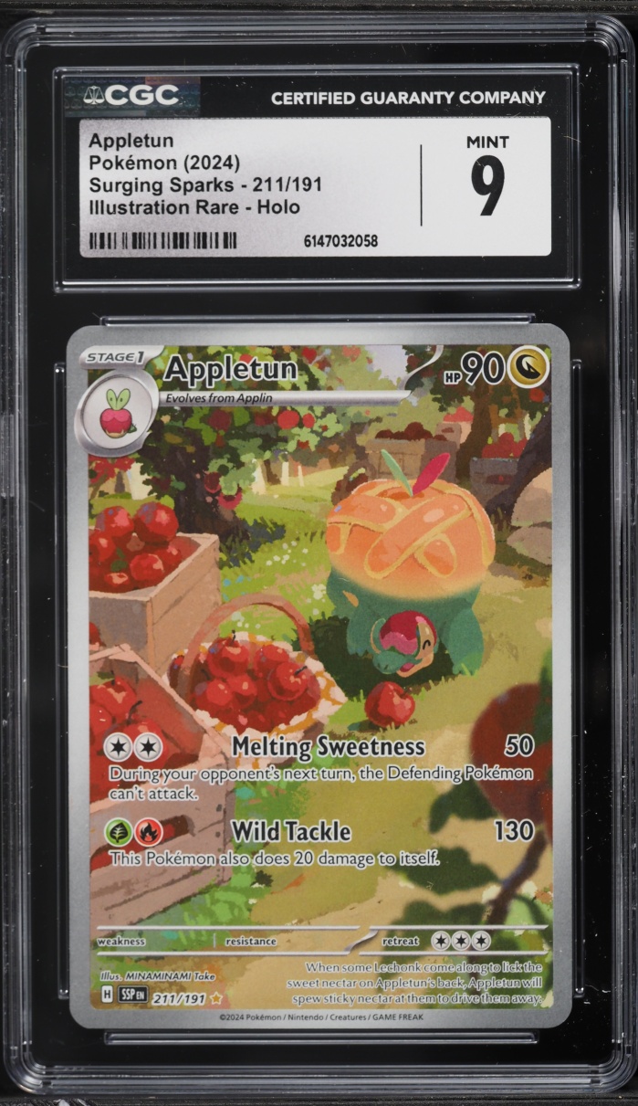 2024 Pokemon Scarlet & Violet Surging Sparks IR Appletun #211 CGC 9 MINT