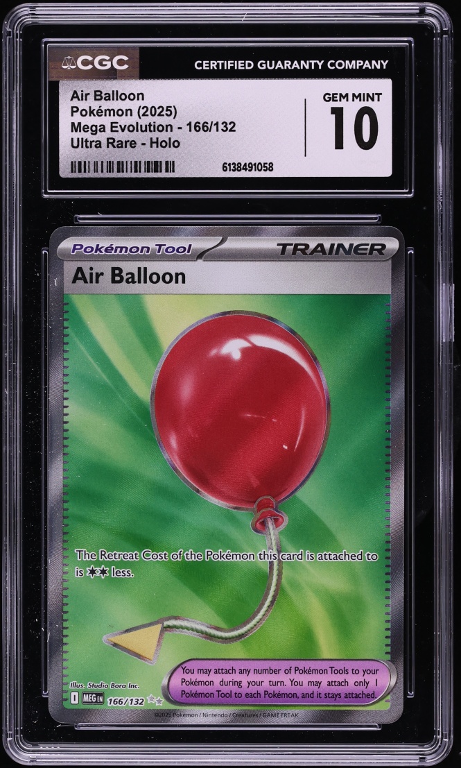 2025 Pokemon Mega Evolution Full Art Air Balloon #166 CGC 10 GEM MINT