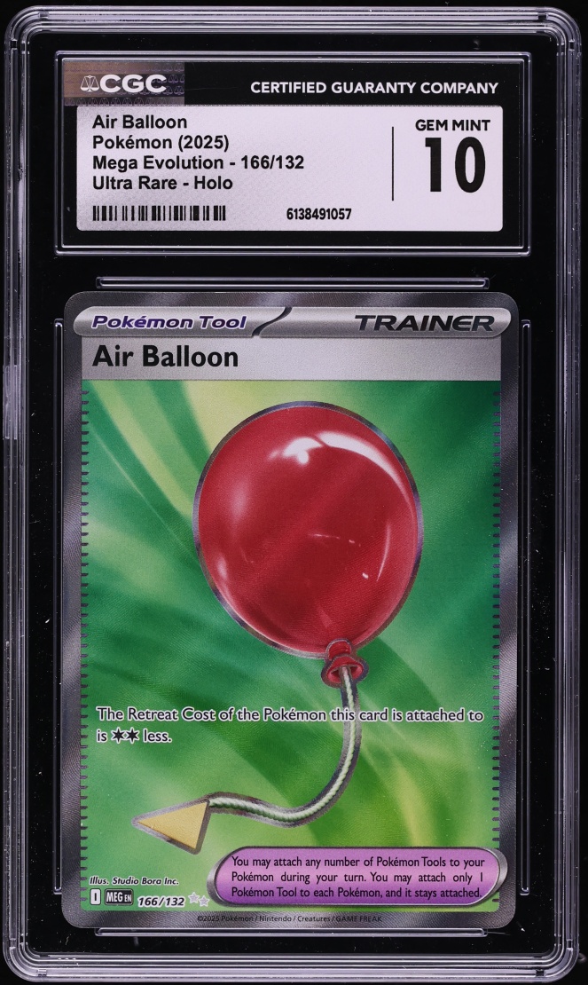 2025 Pokemon Mega Evolution Full Art Air Balloon #166 CGC 10 GEM MINT