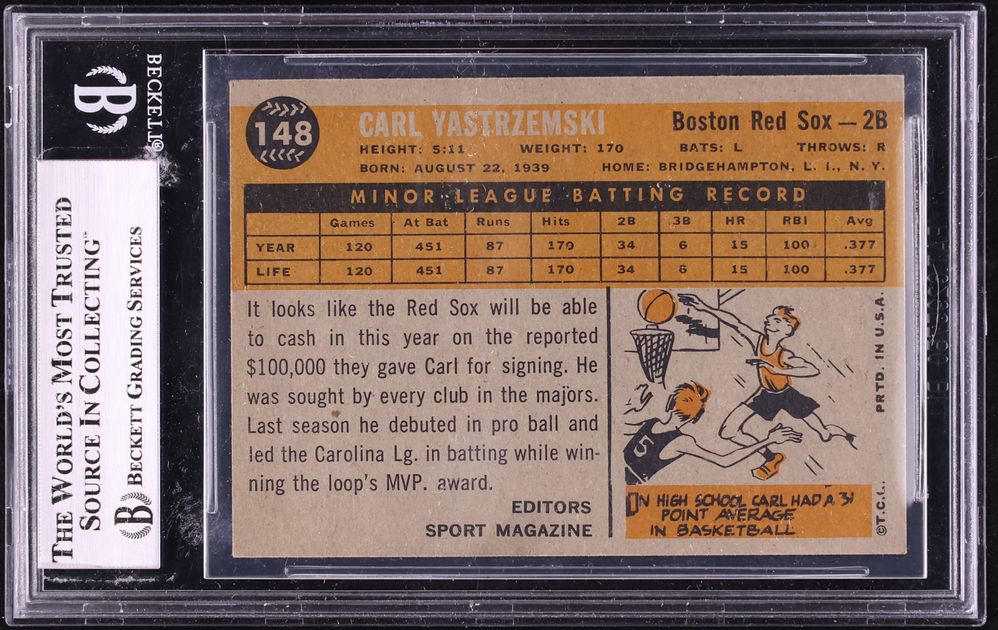 1960 Topps Carl Yastrzemski ROOKIE #148 BGS 6.5 EXMT+