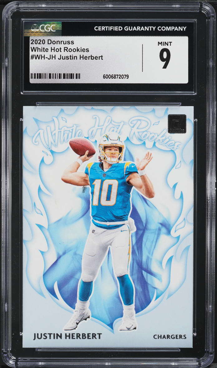 2020 Donruss White Hot Justin Herbert ROOKIE #WH-JH CGC 9 MINT