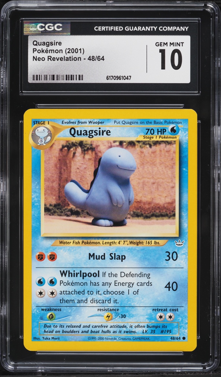 2001 Pokemon Neo Revelation Quagsire #48 CGC 10 GEM MINT