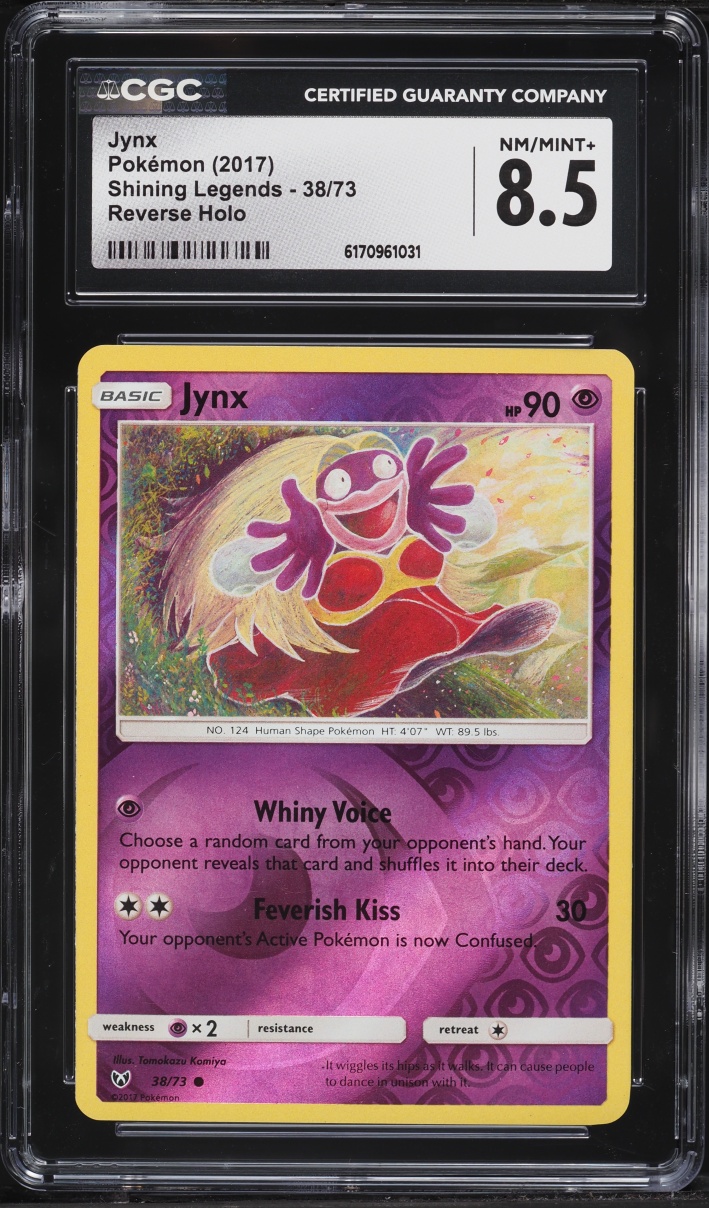 2017 Pokemon Sun & Moon Shining Legends Reverse Holo Jynx #38 CGC 8.5 NM-MT+
