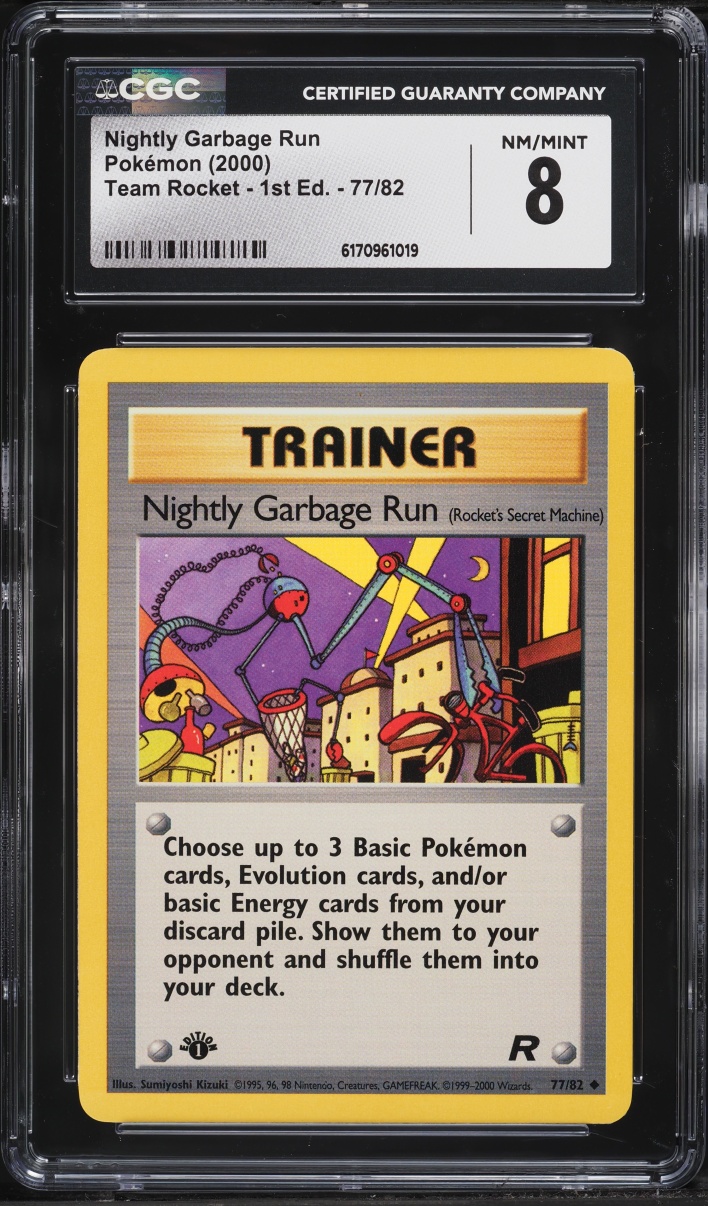 2000 Pokemon Team Rocket 1st Edition Nightly Garbage Run #77 CGC 8 NM-MT
