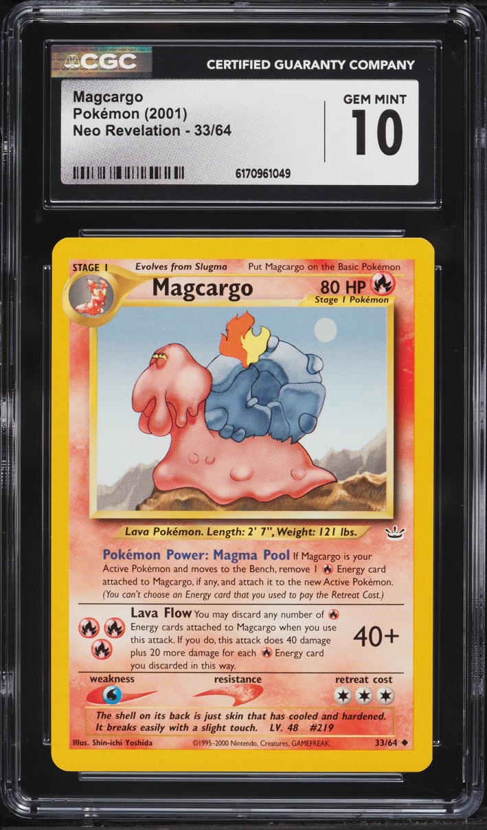 2001 Pokemon Neo Revelation Magcargo #33 CGC 10 GEM MINT
