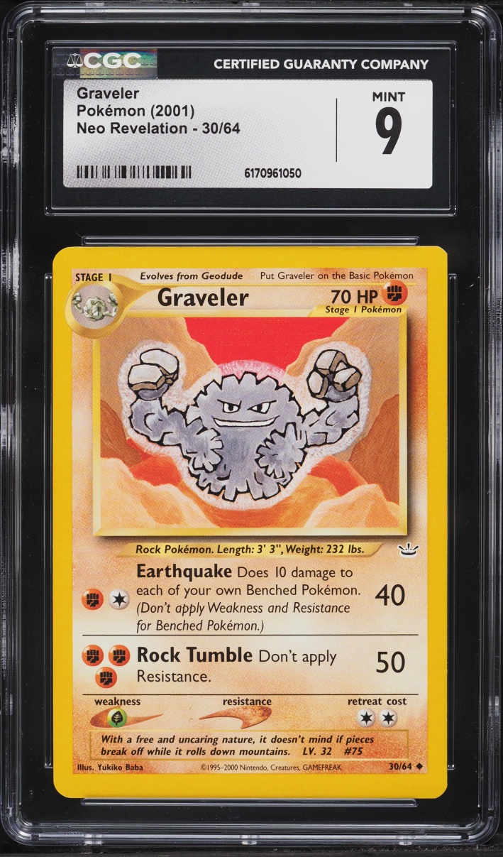 2001 Pokemon Neo Revelation Graveler #30 CGC 9 MINT