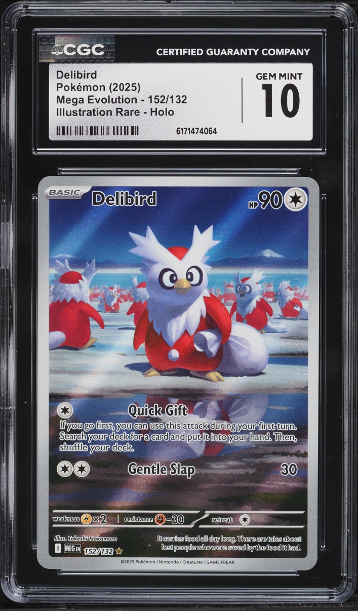 2025 Pokemon Mega Evolution IR Delibird #152 CGC 10 GEM MINT