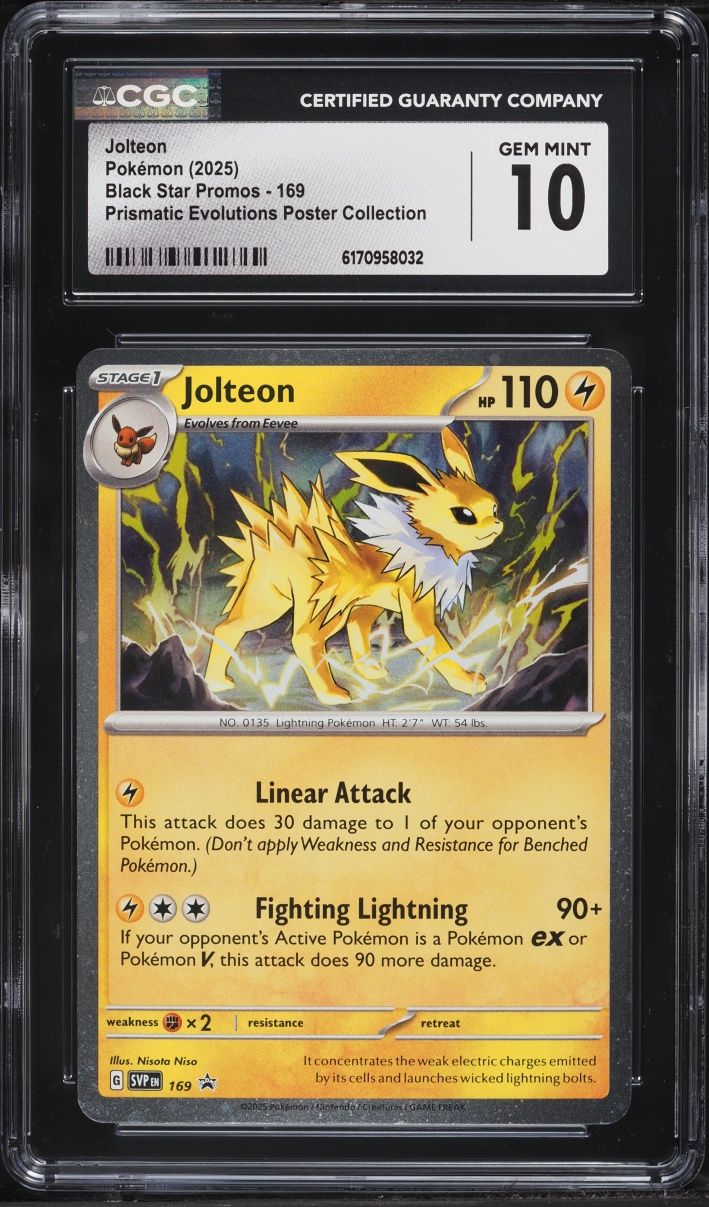 2025 Pokemon Scarlet & Violet Promo Prismatic Evolutions Poster Jolteon #169 CGC 10 GEM MINT