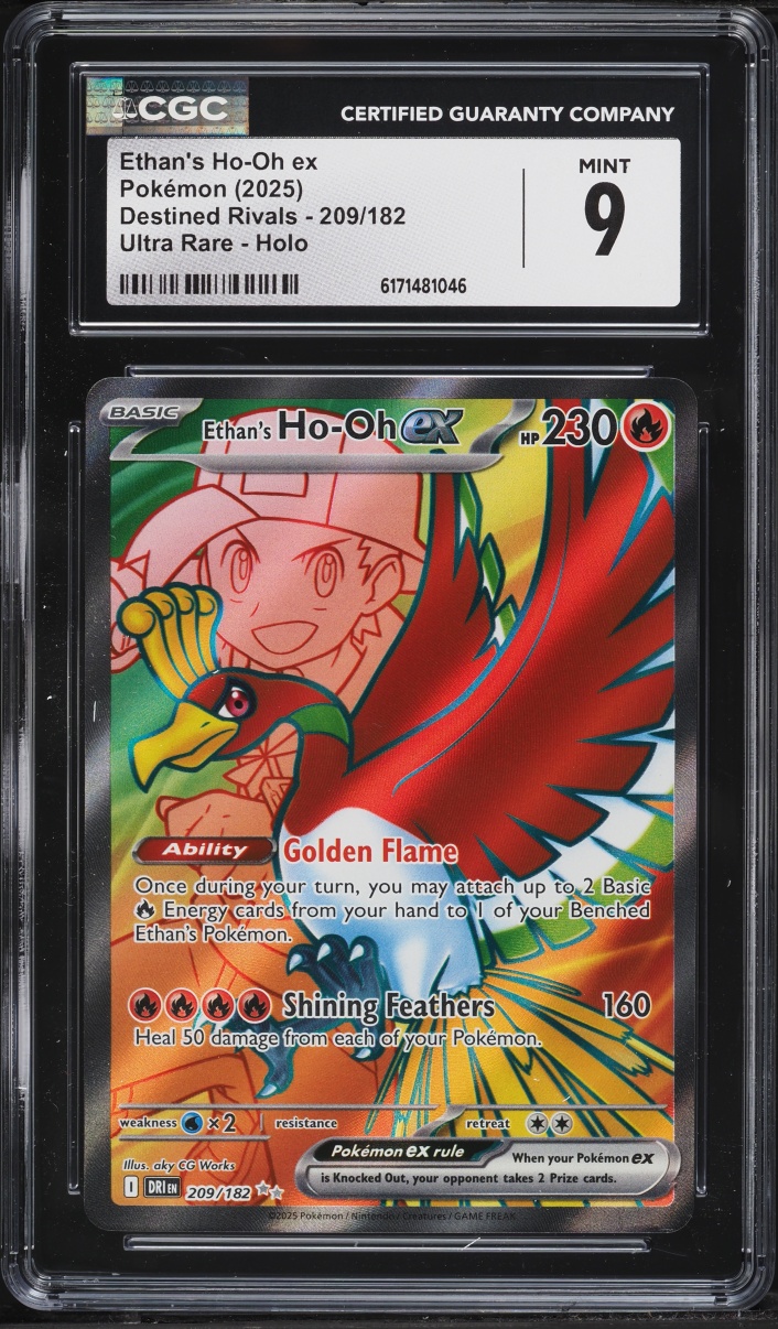 2025 Pokemon Scarlet & Violet Destined Rivals Full Art Ethan's Ho-Oh Ex #209 CGC 9 MINT