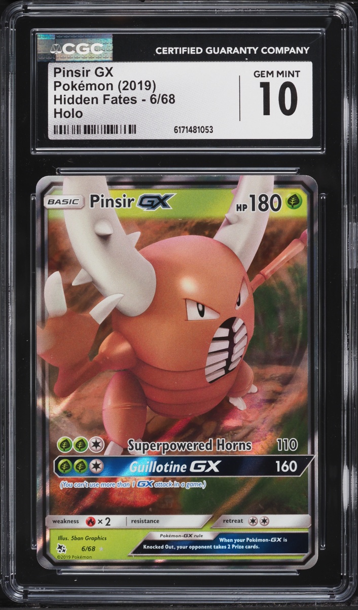 2019 Pokemon Sun & Moon Hidden Fates Alt Art Pinsir GX #6 CGC 10 GEM MINT