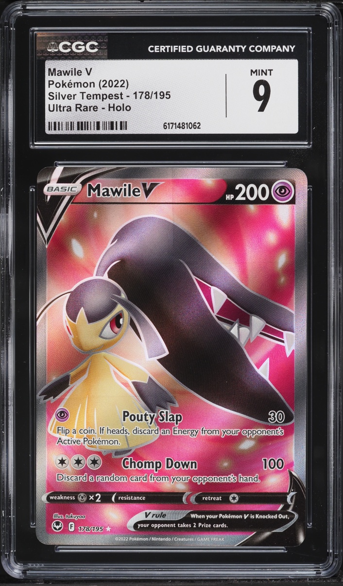 2022 Pokemon Sword & Shield Silver Tempest Full Art Mawile V #178 CGC 9 MINT