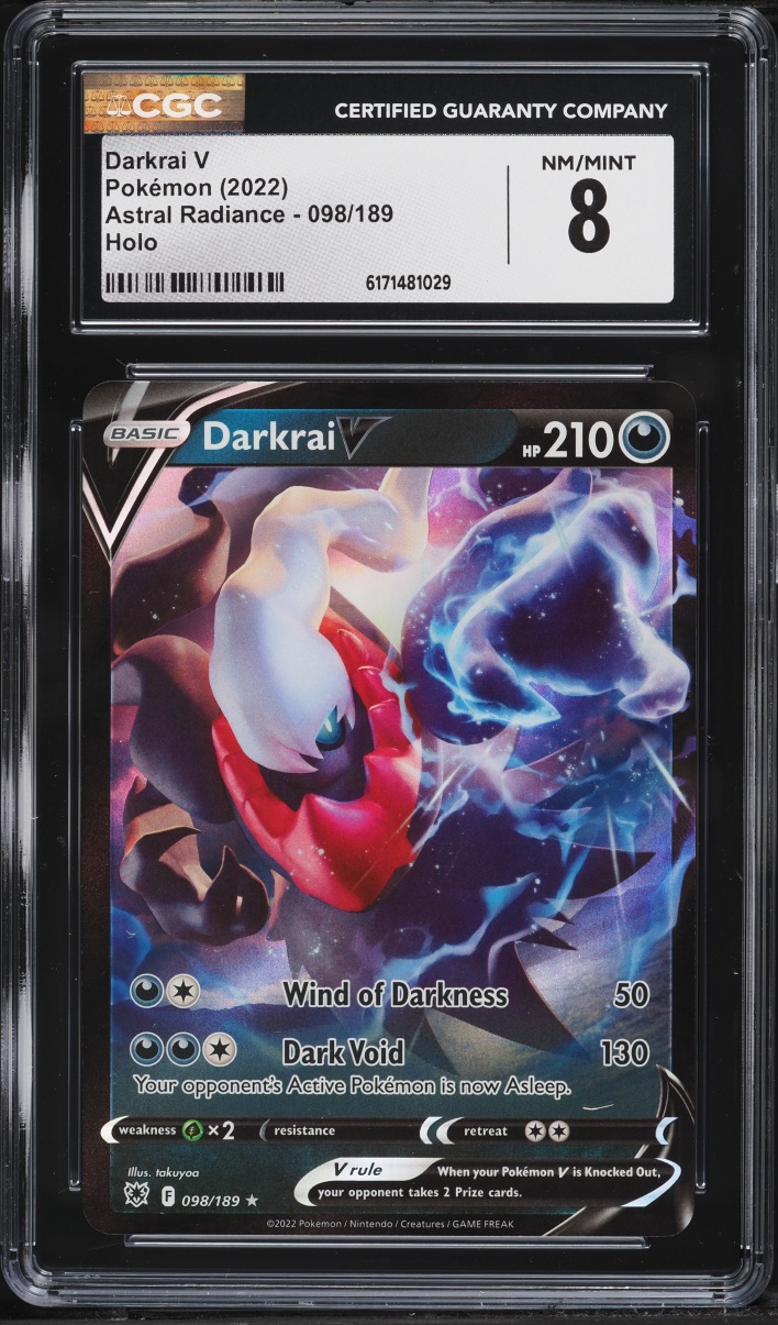 2022 Pokemon Sword & Shield Astral Radiance Holo Darkrai V #98 CGC 8 NM-MT