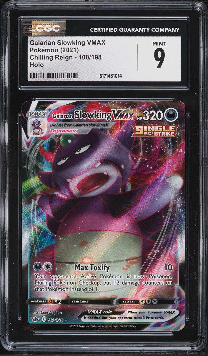 2021 Pokemon Sword & Shield Chilling Reign Full Art Galarian Slowking VMAX #100 CGC 9 MINT