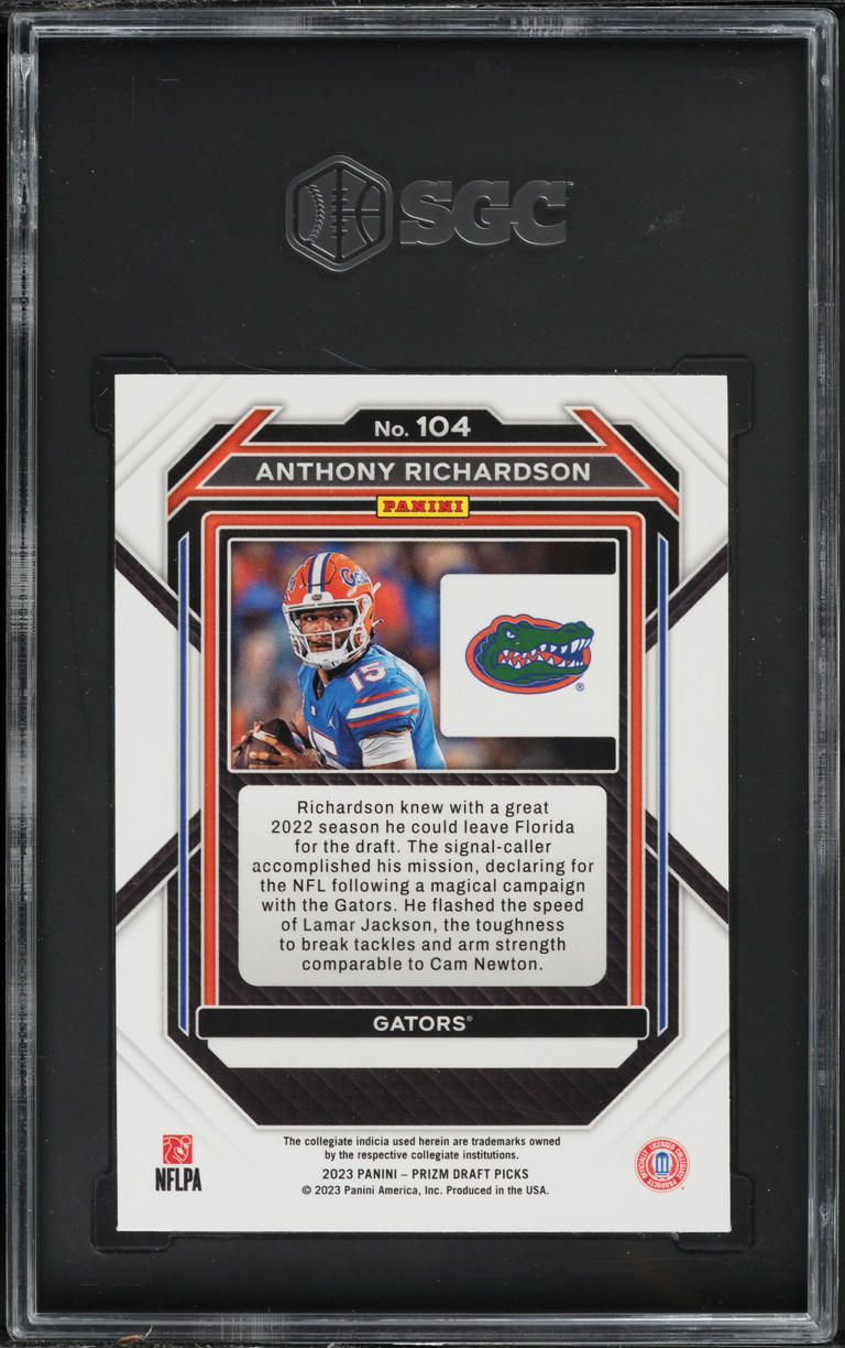 2023 Panini Prizm Draft Picks Anthony Richardson ROOKIE #104 SGC 9.5 MINT+