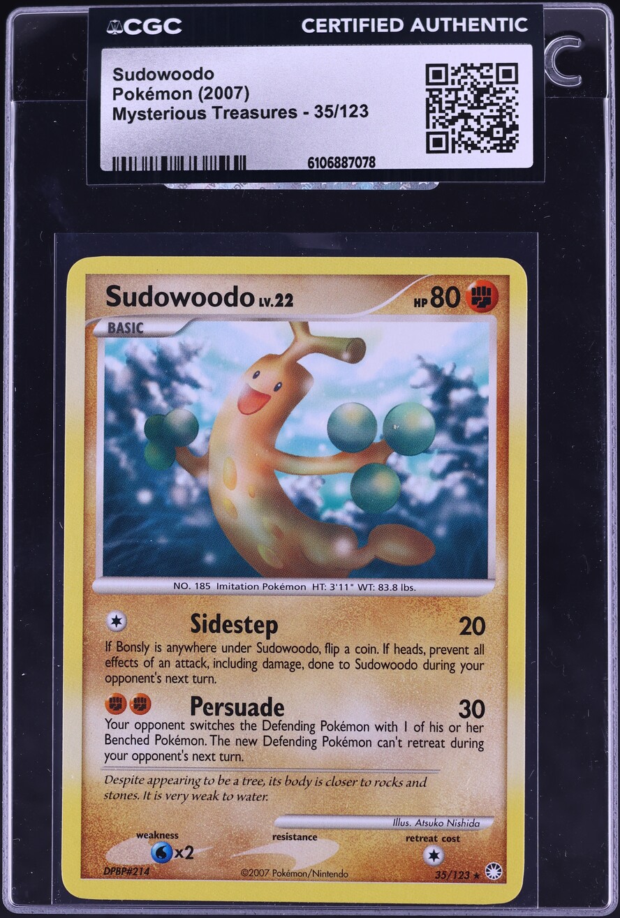 2007 Pokemon Diamond & Pearl Mysterious Treasures Sudowoodo #35 CGC AUTH