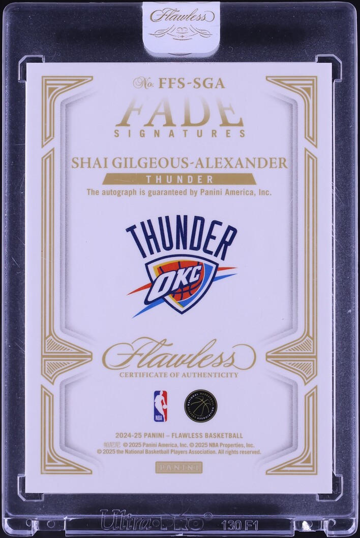 2024 Panini Flawless Fade Signatures Blue Shai Gilgeous-Alexander AUTO ...
